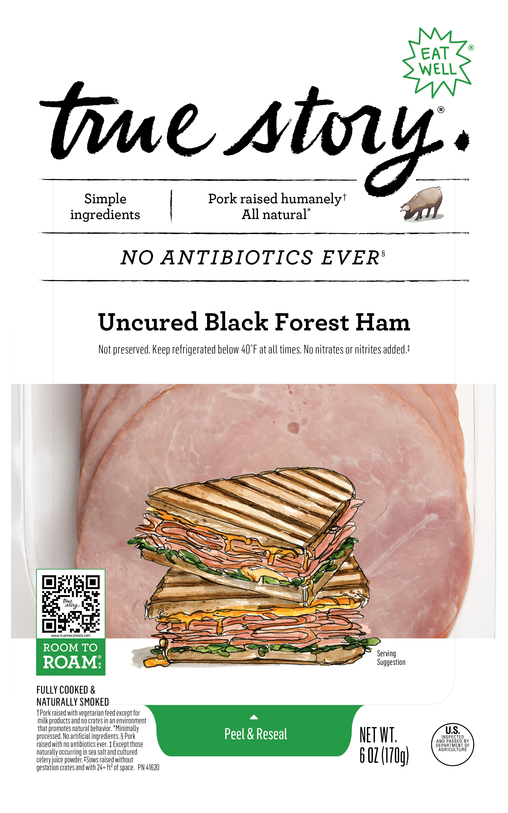 Uncured Black Forest Ham (Sliced) Product Packaging