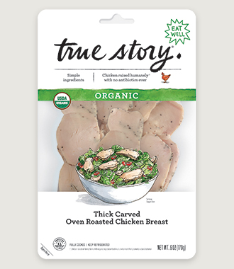 Organic Thick Carved Oven Roasted Chicken Breast Product Packaging