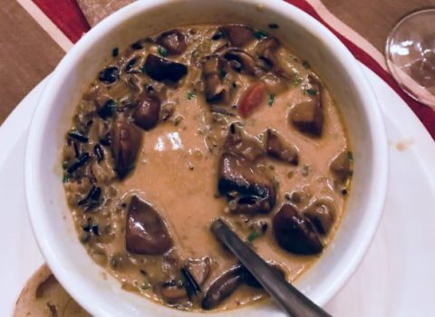 Wild Rice and Mushroom Soup with Sausage