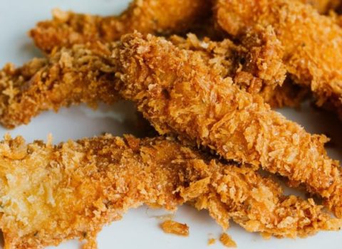 Panko and Parmesan Crusted Chicken Strips