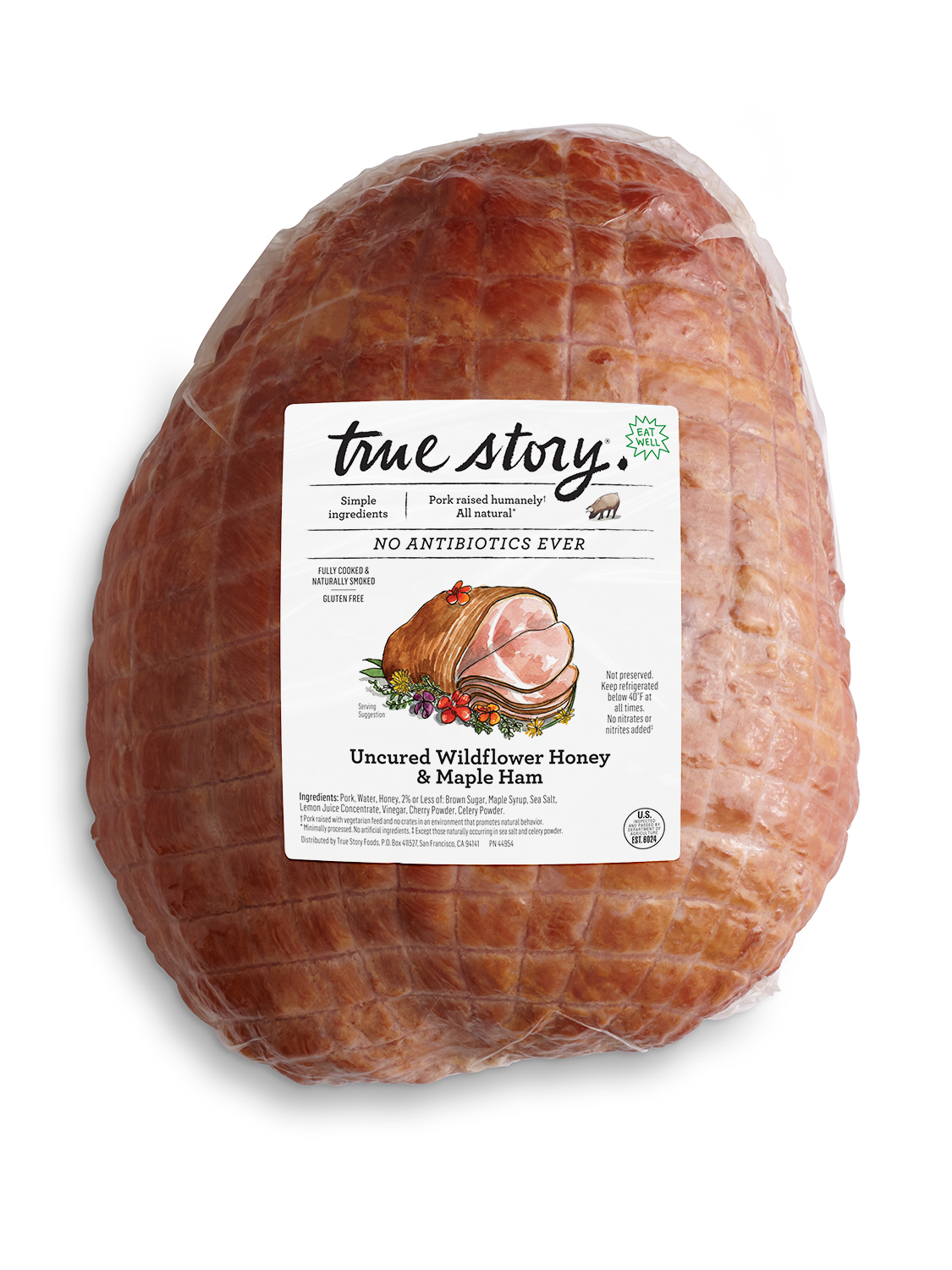 Uncured Wildflower Honey & Maple Ham (Deli Counter) Product Packaging