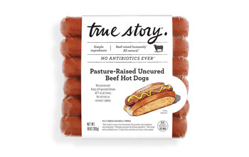 Pasture-Raised Uncured Beef Hot Dogs Packaging