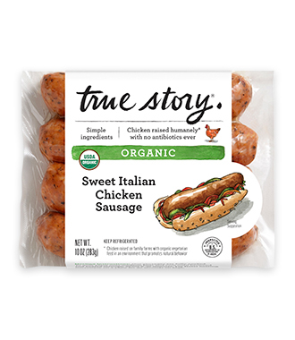 Organic Sweet Italian Chicken Sausage Product Packaging