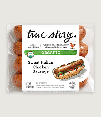 Organic Sweet Italian Chicken Sausage Product Packaging