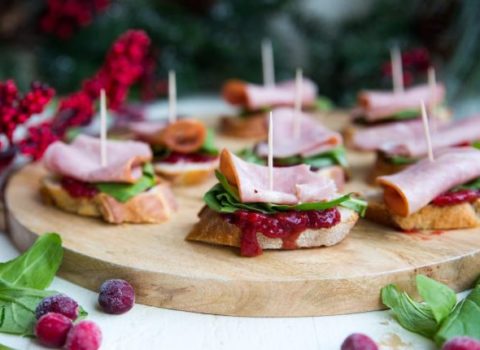 Ham and Cranberry Toast Bites