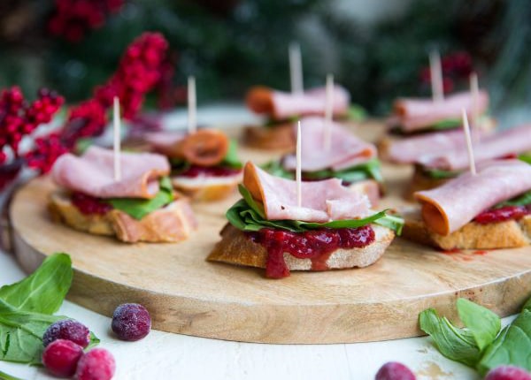 Ham and Cranberry Toast Bites