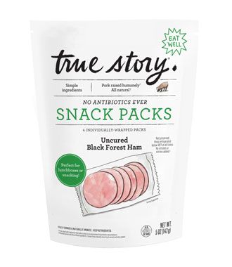 Uncured Black Forest Ham Snack Pack Product Packaging