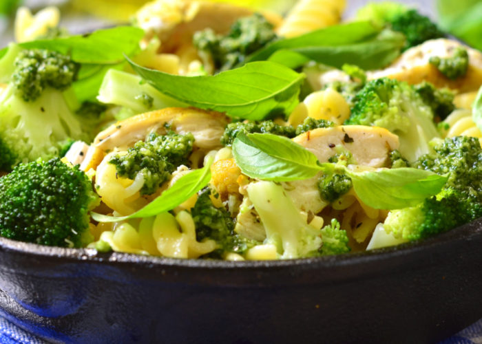 Pesto Chicken Pasta with Broccoli