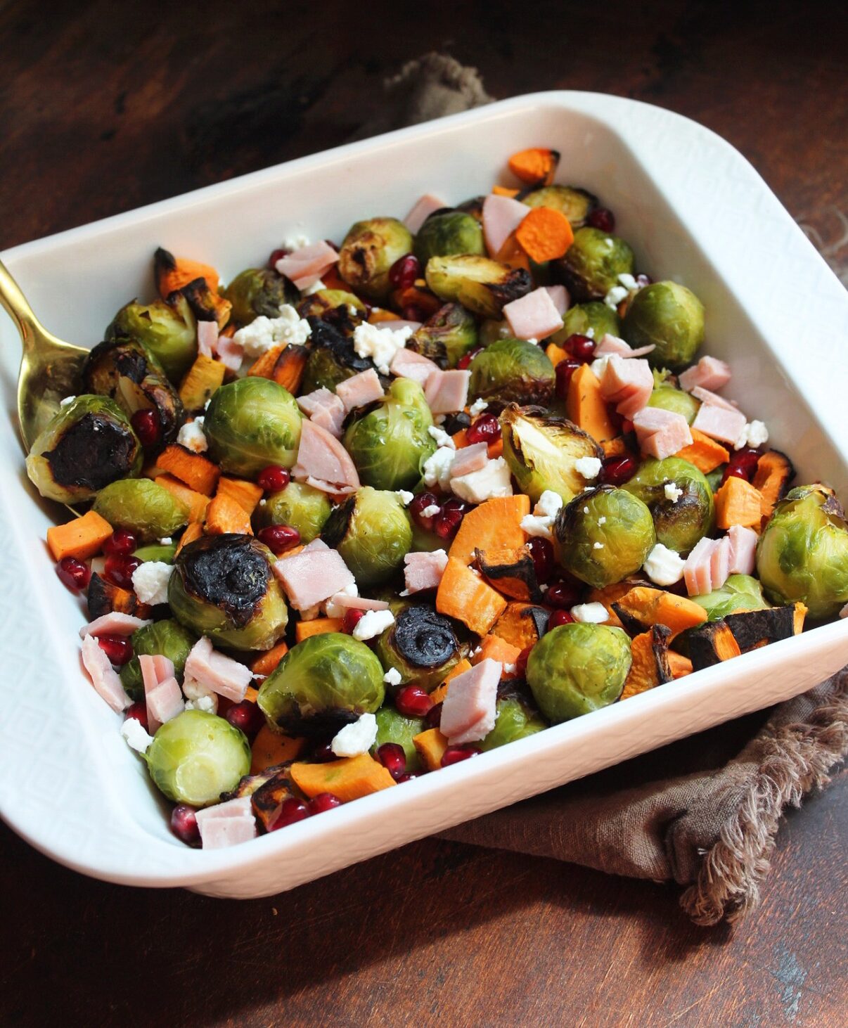 Fall Vegetable Medley with Ham and Goat Cheese
