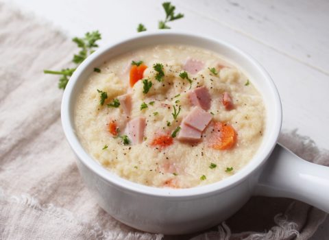 Creamy Ham and Cauliflower Soup