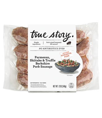 Parmesan, Shiitake & Truffle Kurobuta Pork Sausages Product Packaging