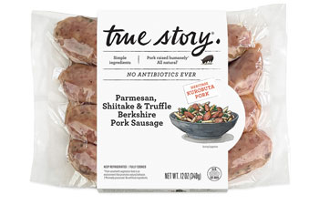 Parmesan, Shiitake & Truffle Kurobuta Pork Sausages Packaging