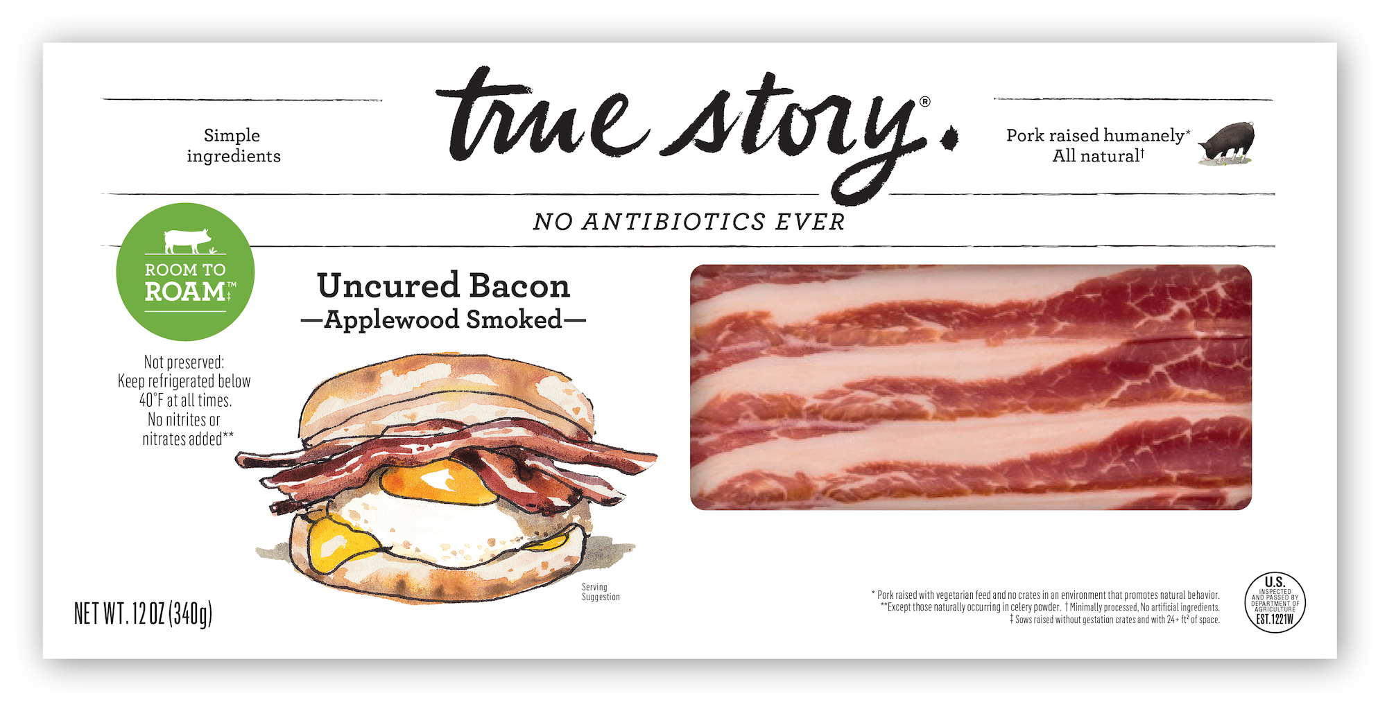 Room to Roam Bacon Packaging