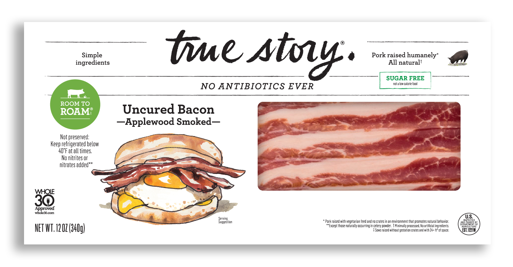 Room to Roam Bacon Packaging