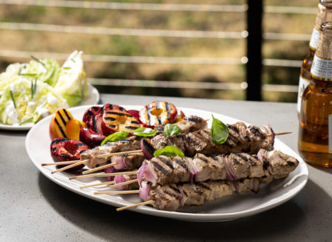 Grilled Pork Kebabs with Summer Fruit