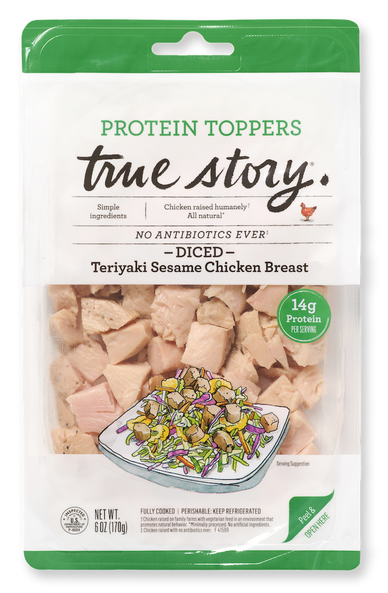 Protein Toppers Teriyaki Sesame Chicken Breast Product Packaging
