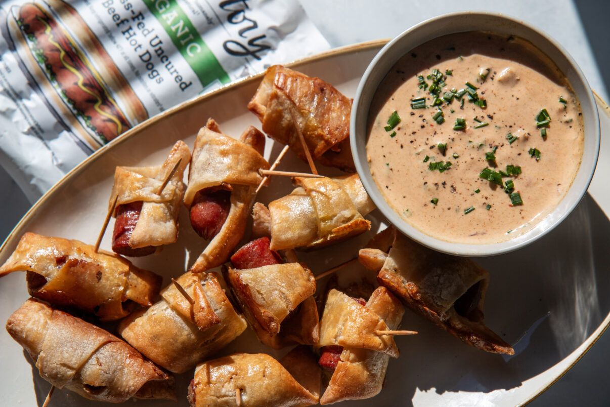 Pigs in a Blanket with Crispy Bacon