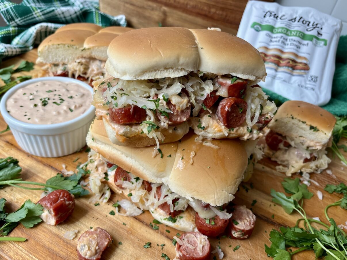 Hot Dog Reuben Sliders