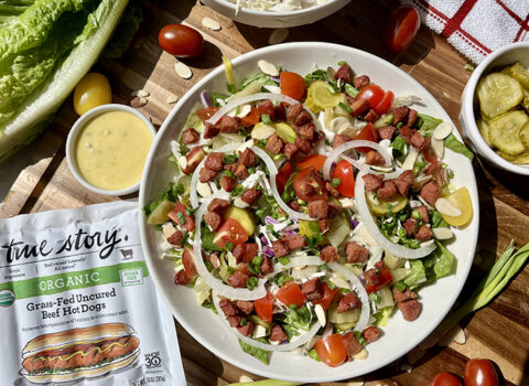 Hot Dog Salad with Sweet Mustard Dressing