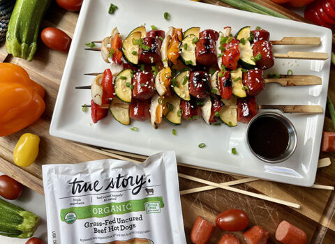 Hot Honey Maple Hot Dog Skewers