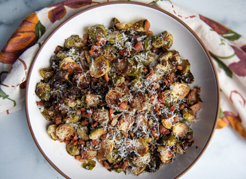 Roasted Brussels Sprouts with Guanciale