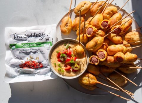 Mini Corndogs with Green Chile Queso