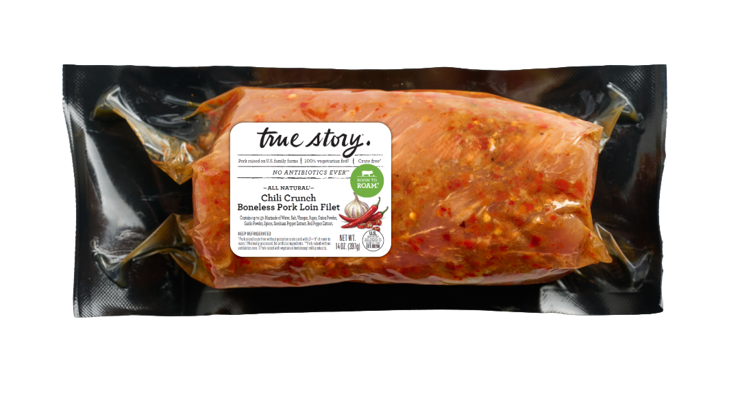 Chili Crunch Boneless Pork Loin Filet Packaging