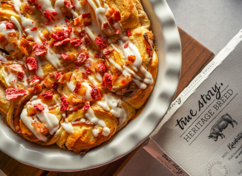 Strawberry Bacon Cinnamon Rolls