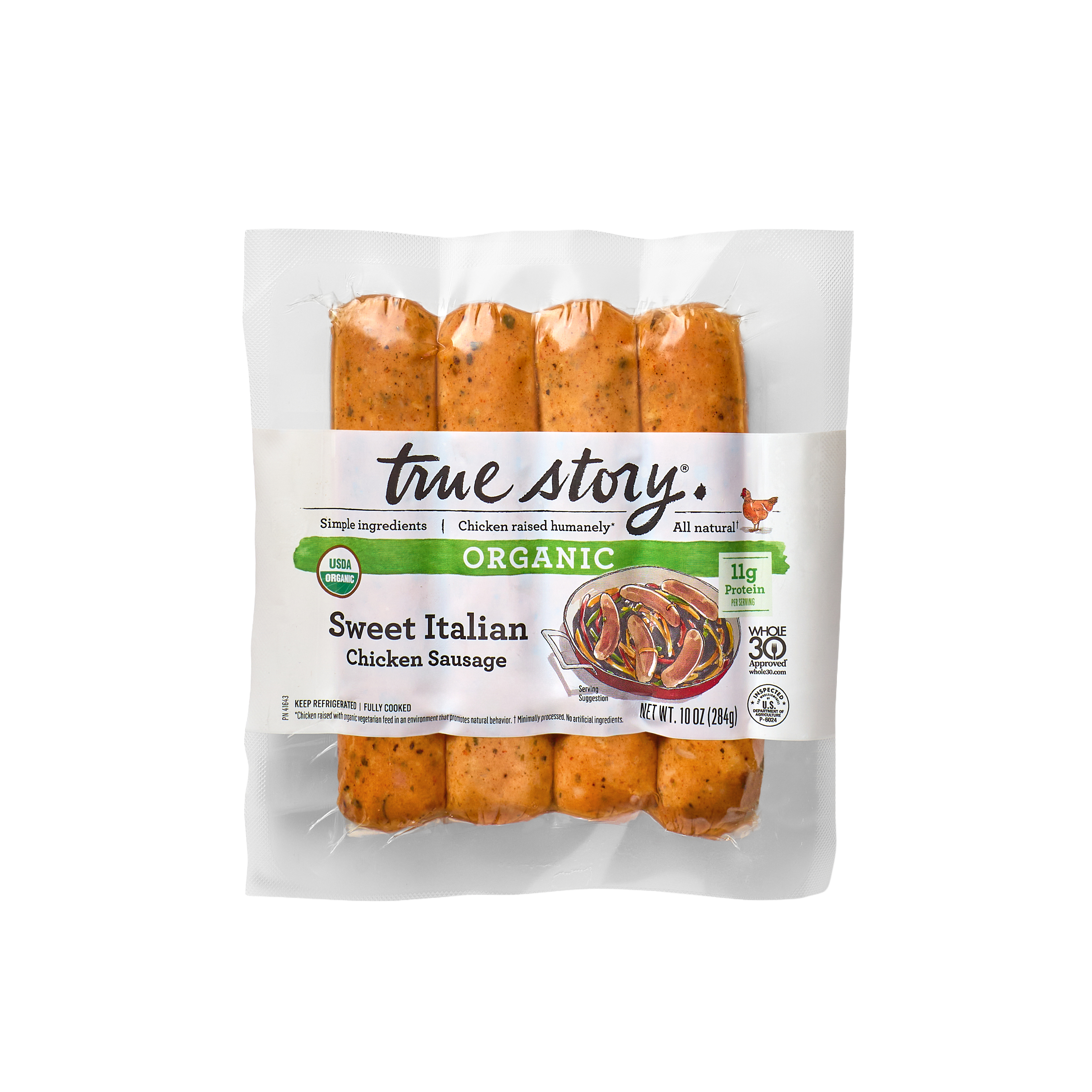 Organic Sweet Italian Chicken Sausage Product Packaging