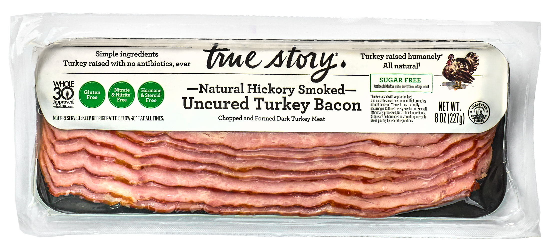 Natural Hickory Smoked Uncured Turkey Bacon Packaging